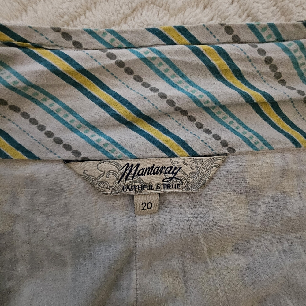 Mantaray Cotton Floral Pleated Skirt - Sz 20 - Picture 6 of 7